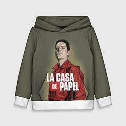 Толстовка-худи детская БУМАЖНЫЙ ДОМ БЕРЛИН - LA CASA DE PAPEL, цвет: 3D-белый