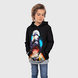 Толстовка-худи детская Сукуна и Сатору Годжо просто великолепны Магическа, цвет: 3D-меланж — фото 2