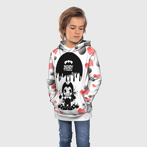 Детская толстовка BOMB LOVE BENDY AND THE INK MACHINE / 3D-Белый – фото 3