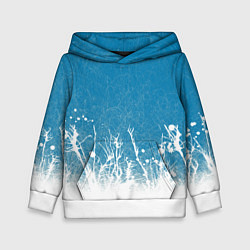 Толстовка-худи детская Коллекция Зимняя сказка Снег Абстракция S-1, цвет: 3D-белый