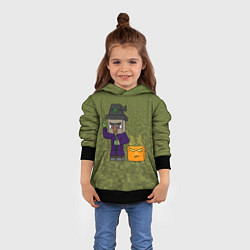 Толстовка-худи детская Ведьма из майнкрафта, цвет: 3D-черный — фото 2