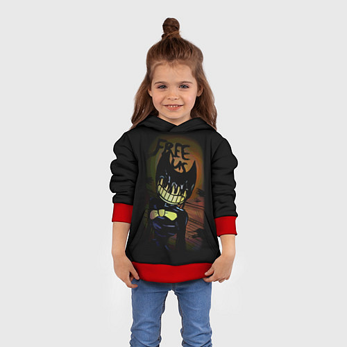 Детская толстовка Бенди Bendy And The Ink Machine / 3D-Красный – фото 4