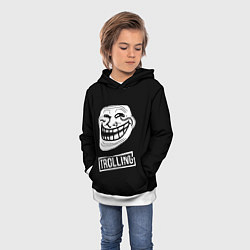 Толстовка-худи детская Интернет Тролль, цвет: 3D-белый — фото 2