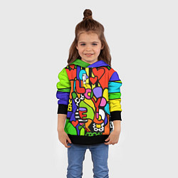 Толстовка-худи детская Romero Britto - love you, цвет: 3D-черный — фото 2