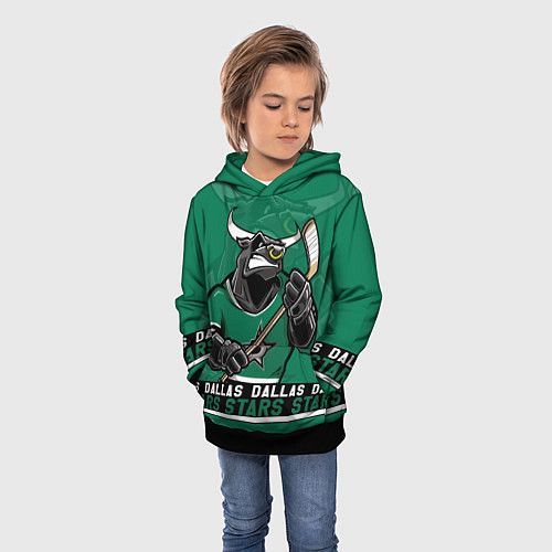 Детская толстовка Dallas Stars, Даллас Старз / 3D-Черный – фото 3