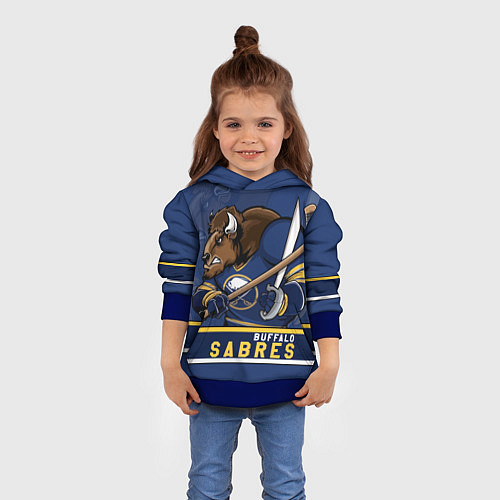 Детская толстовка Баффало Сейберз, Buffalo Sabres / 3D-Синий – фото 4