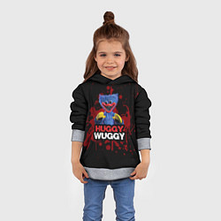 Толстовка-худи детская 3D Хаги ваги Huggy Wuggy Poppy Playtime, цвет: 3D-меланж — фото 2