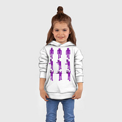 Толстовка-худи детская Five Nights At Freddys purple guy, цвет: 3D-белый — фото 2