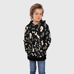 Толстовка-худи детская Белые и черные шахматные фигуры, цвет: 3D-черный — фото 2
