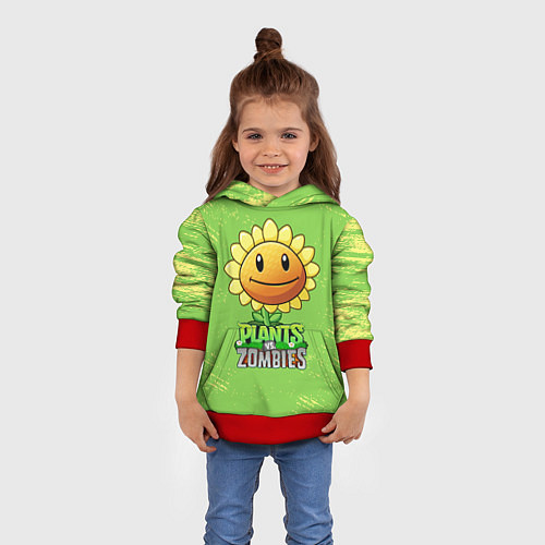 Детская толстовка Подсолнух Plants vs Zombies / 3D-Красный – фото 4
