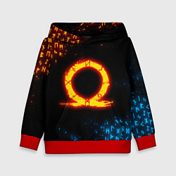 Толстовка-худи детская GOD OF WAR CRATOS FIRE SYMBOL RUNE, цвет: 3D-красный
