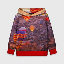 Толстовка-худи детская Невероятно Красивые Воздушные Шары!, цвет: 3D-красный