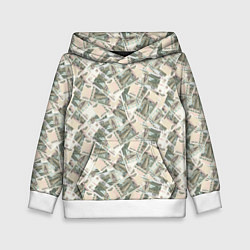 Толстовка-худи детская Банкноты 10 рублей, цвет: 3D-белый