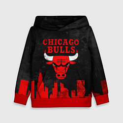 Толстовка-худи детская Chicago Bulls, Чикаго Буллз Город, цвет: 3D-красный