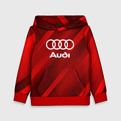 Толстовка-худи детская Audi red полосы, цвет: 3D-красный