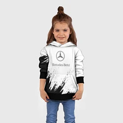Толстовка-худи детская Mercedes-Benz - White texture, цвет: 3D-черный — фото 2