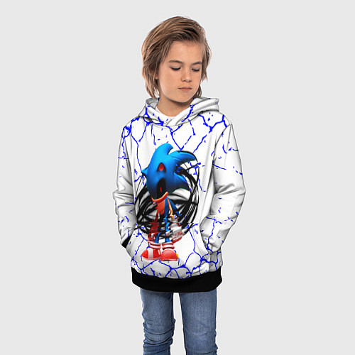 Детская толстовка СОНИК EXE ТЕМНЫЙ СОНИК / 3D-Черный – фото 3