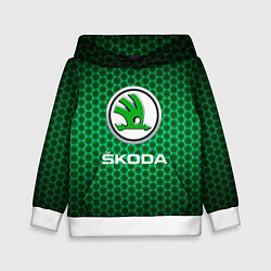 Толстовка-худи детская Skoda - Неоновые соты, цвет: 3D-белый