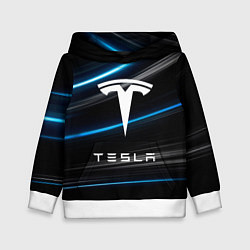 Толстовка-худи детская Tesla - Неоновые полосы, цвет: 3D-белый