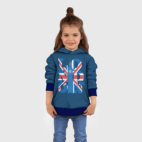 Детская толстовка LONDON Лондон / 3D-Синий – фото 4