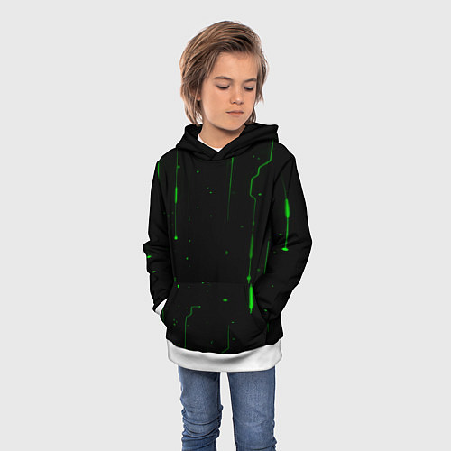 Детская толстовка Neon Green Light / 3D-Белый – фото 3