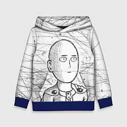 Толстовка-худи детская Ванпанчмен Сайтама - Saitama, цвет: 3D-синий
