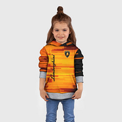 Толстовка-худи детская Lamborghini текстура, цвет: 3D-меланж — фото 2