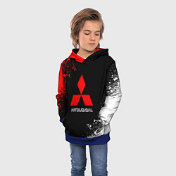 Толстовка-худи детская Mitsubishi брызги красок, цвет: 3D-синий — фото 2