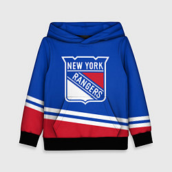 Толстовка-худи детская New York Rangers Нью Йорк Рейнджерс, цвет: 3D-черный