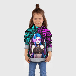 Толстовка-худи детская JINX ДЖИНКС NEON PATTERN, цвет: 3D-меланж — фото 2