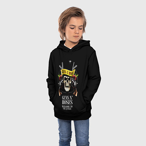 Детская толстовка Guns n roses, группа / 3D-Черный – фото 3