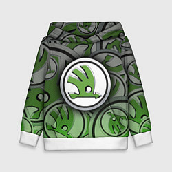 Толстовка-худи детская Skoda Carbone Pattern, цвет: 3D-белый