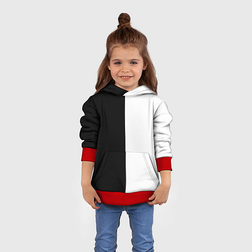 Детская толстовка Black and white чб / 3D-Красный – фото 4