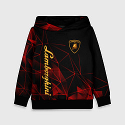 Толстовка-худи детская Lamborghini Ламборгини геометрия, цвет: 3D-черный