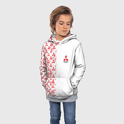 Толстовка-худи детская Mitsubishi Mini logo Half pattern, цвет: 3D-меланж — фото 2