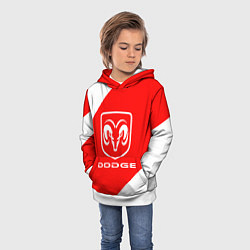 Толстовка-худи детская Dodge sport, цвет: 3D-белый — фото 2