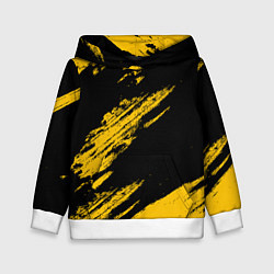 Толстовка-худи детская BLACK AND YELLOW GRUNGE ГРАНЖ, цвет: 3D-белый