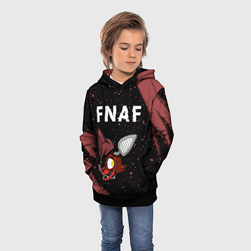 Детская толстовка FIVE NIGHTS AT FREDDYS - ФОКСИ Краска / 3D-Черный – фото 3