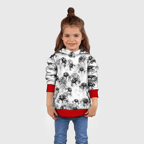 Детская толстовка Король и шут Лого Паттерн / 3D-Красный – фото 4