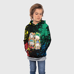 Толстовка-худи детская Мультфильм Южный парк персонажи South Park, цвет: 3D-меланж — фото 2