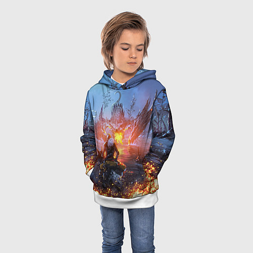 Детская толстовка ELDEN RING БИТВА С ДРАКОНОМ / 3D-Белый – фото 3