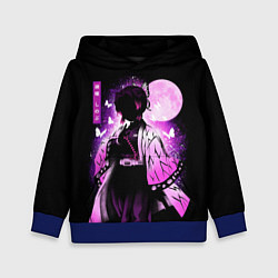 Толстовка-худи детская Шинобу Кочо силуэт Клинок рассекающего демона, цвет: 3D-синий