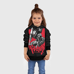Толстовка-худи детская БЕРСЕРК В ДОСПЕХАХ, цвет: 3D-черный — фото 2