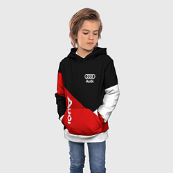 Толстовка-худи детская Audi Ауди Черный Красный Белый, цвет: 3D-белый — фото 2