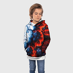 Толстовка-худи детская 3D ЯДЕРНЫЙ КОСМИЧЕСКИЙ ВЗРЫВ ОГОНЬ, цвет: 3D-белый — фото 2