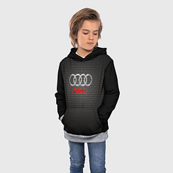 Толстовка-худи детская Audi карбон, цвет: 3D-меланж — фото 2