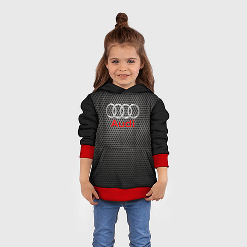 Детская толстовка Audi карбон / 3D-Красный – фото 4