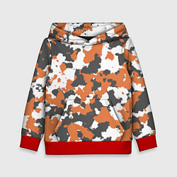 Толстовка-худи детская Orange Camo, цвет: 3D-красный