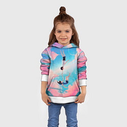 Толстовка-худи детская Дитя погоды арт, цвет: 3D-белый — фото 2