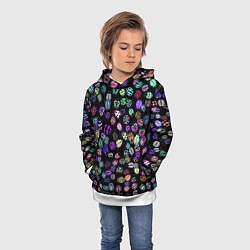 Толстовка-худи детская Неоновые жуки, цвет: 3D-белый — фото 2